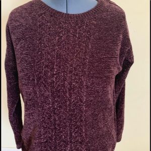 Cozy Plum Chenille Sweater. Size M